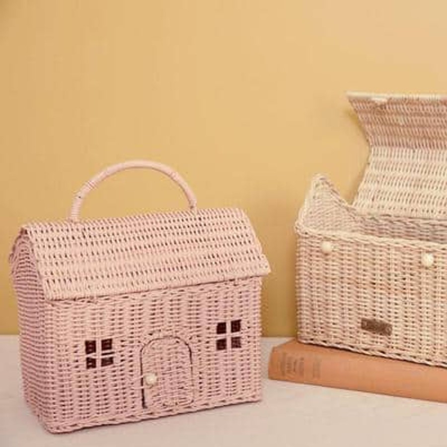 Outdoor Olli Ella Picnic Tupperware & Blankets | Rattan Casa Clutch -Rose