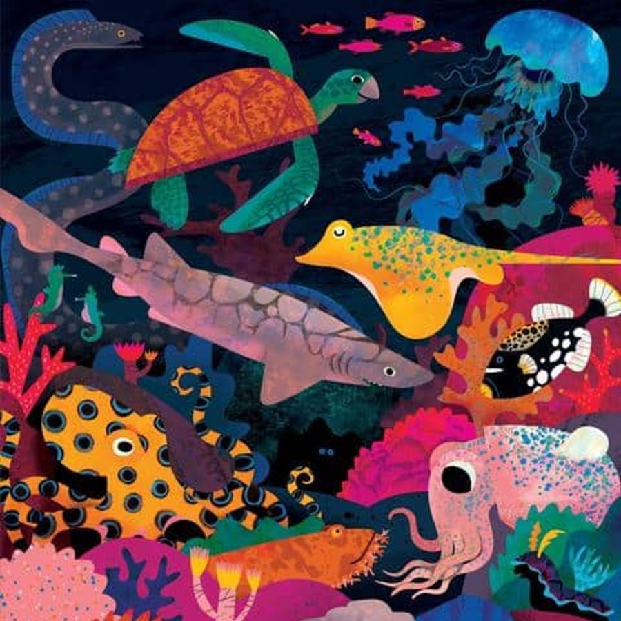 Toys & Play Mudpuppy Puzzles & Games | Ocean Illuminated 500 Piece Glow In The Dark Family Puzzle