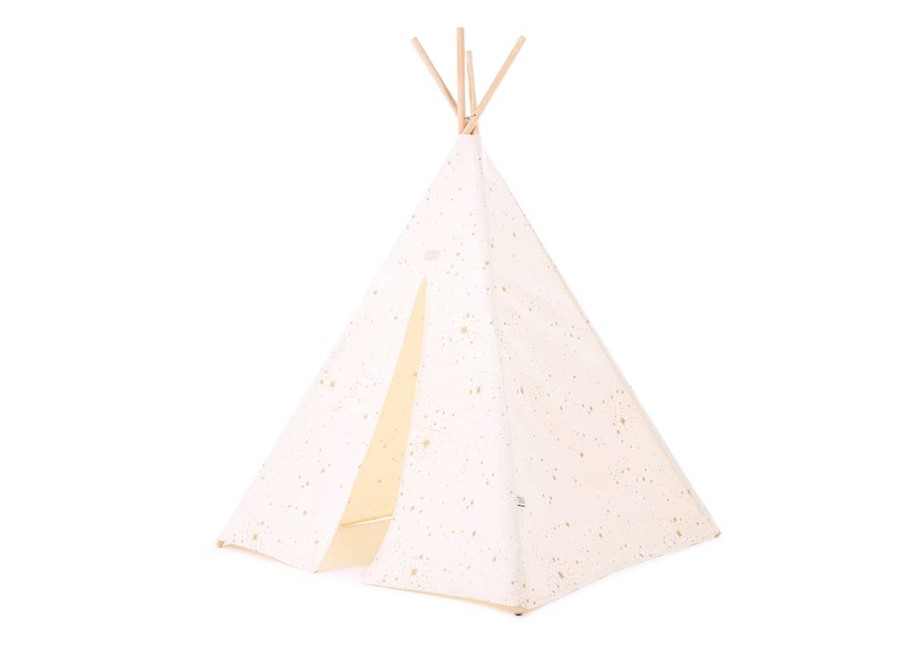 Nursery & Interior Nobodinoz Teepee, Tents & Tunnels | Phoenix Teepee Gold Stella Natural