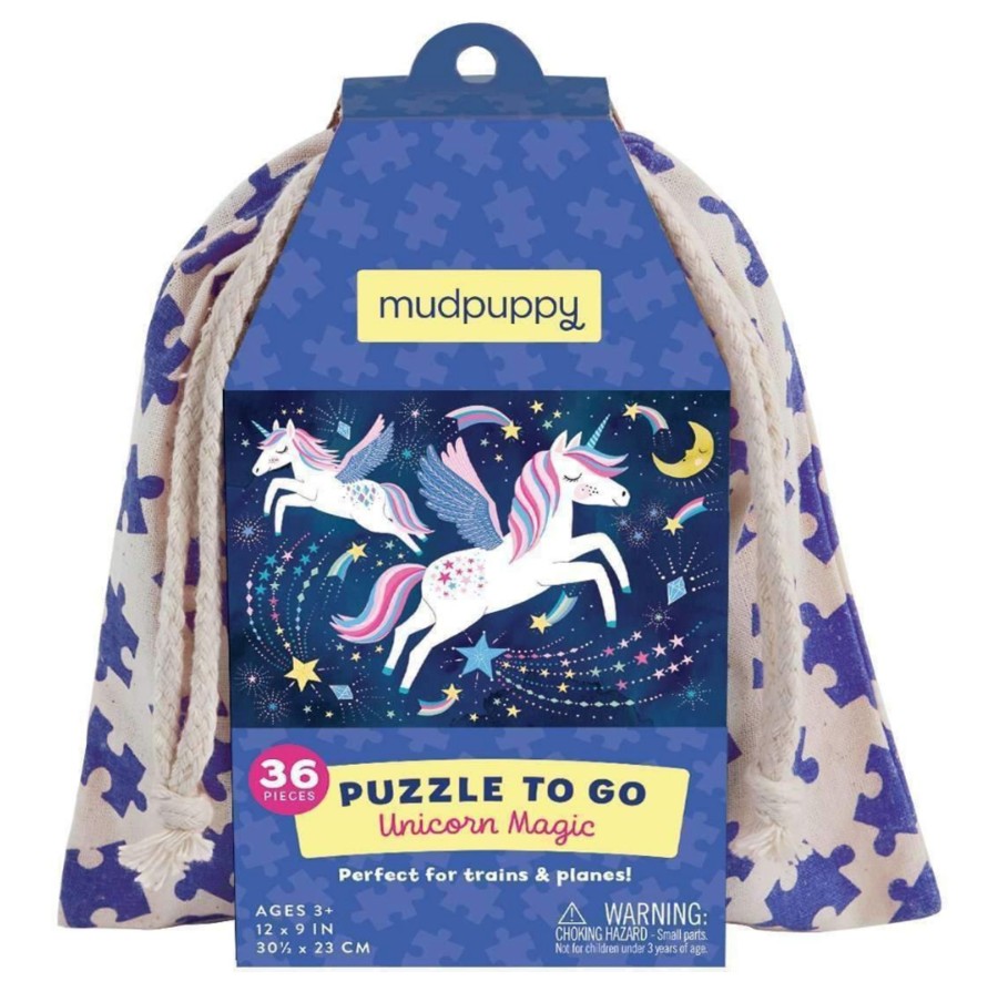 Toys & Play Mudpuppy Puzzles & Games | Unicorn Puzzle In Fabric Travel Bag