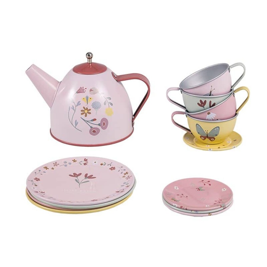 Toys & Play Little Dutch Role Play | Tin Tea Set Flowers & Butterflies