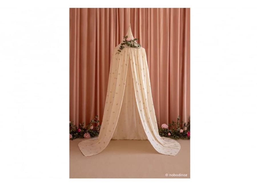 Nursery & Interior Nobodinoz Canopies & Curtains | Canopy Amour Nude Haiku Birds Natural