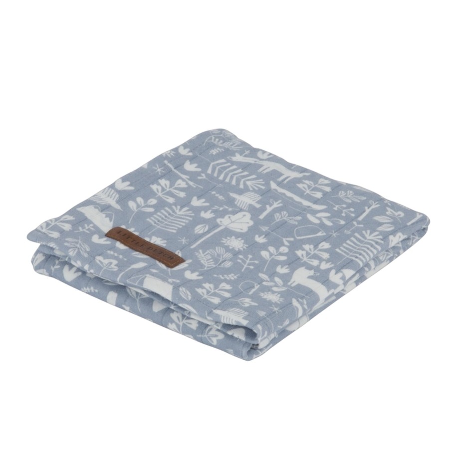 Nursery & Interior Little Dutch Muslins & Swaddles | Swaddle 120 X 120 Adventure Blue