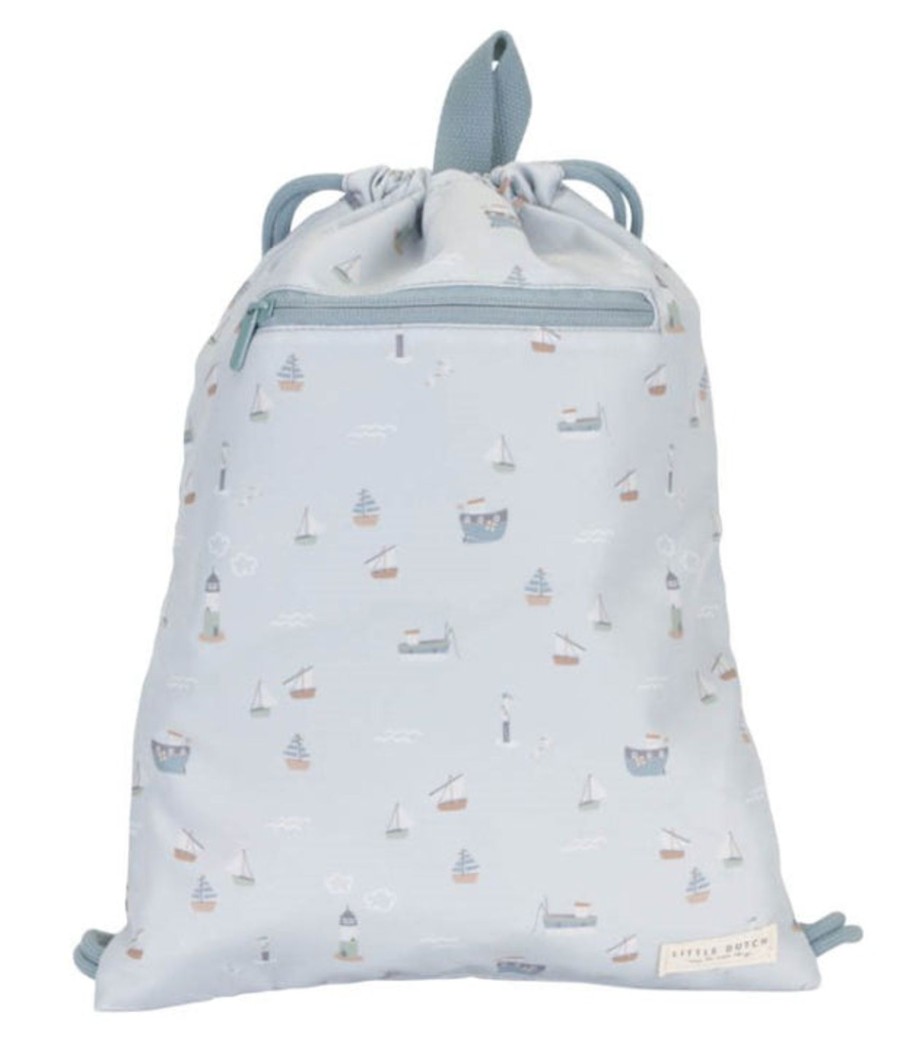 Clothing & Accessories Little Dutch Kids Backpacks | Gym Bag Sailors Bay Blue