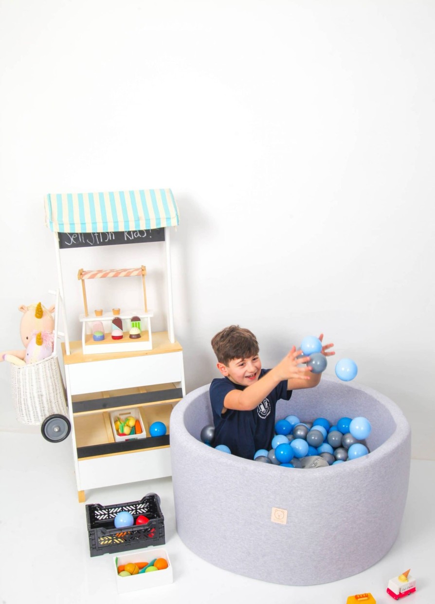 Toys & Play Misioo Ball Pits | Grey Ball Pit 90X40 | Blue/Grey