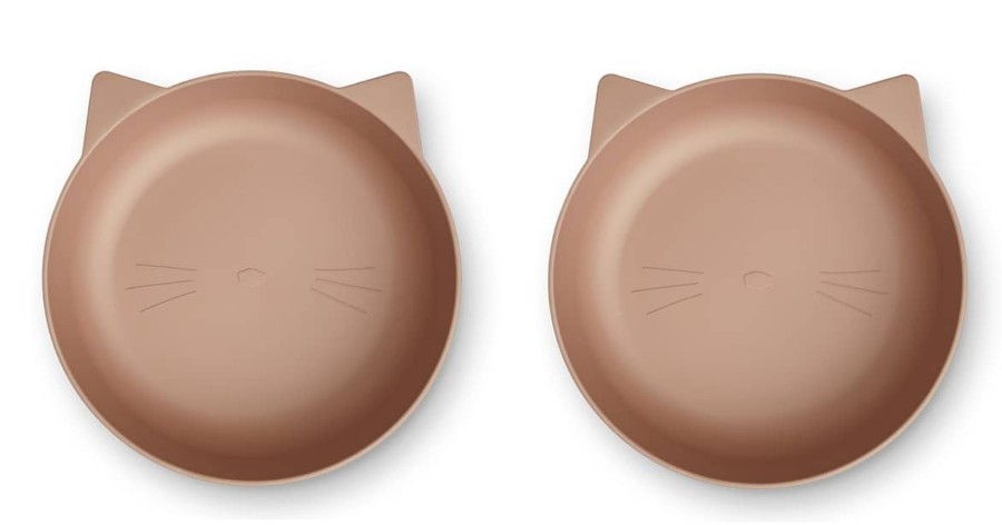 Mealtimes & Care Liewood Dinner Sets | Solina Bowl - 2 Pack Cat / Pale Tuscany