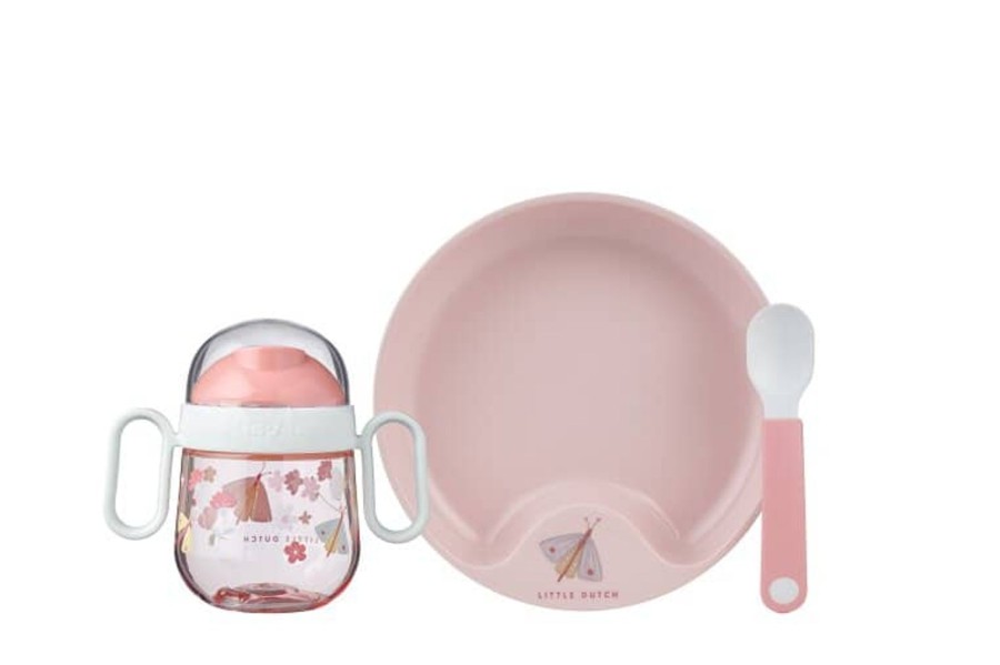 Mealtimes & Care Little Dutch Dinner Sets | Baby Dinnerware 3-Piece Set Flowers & Butterflies