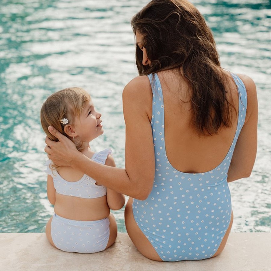 Clothing & Accessories Little Dutch Swimwear | Flounce Bikini Set Daisies Blue