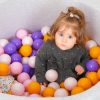 Toys & Play Misioo Ball Pits | Grey Ball Pit 90X40 | Violet/Pinks/Mustard