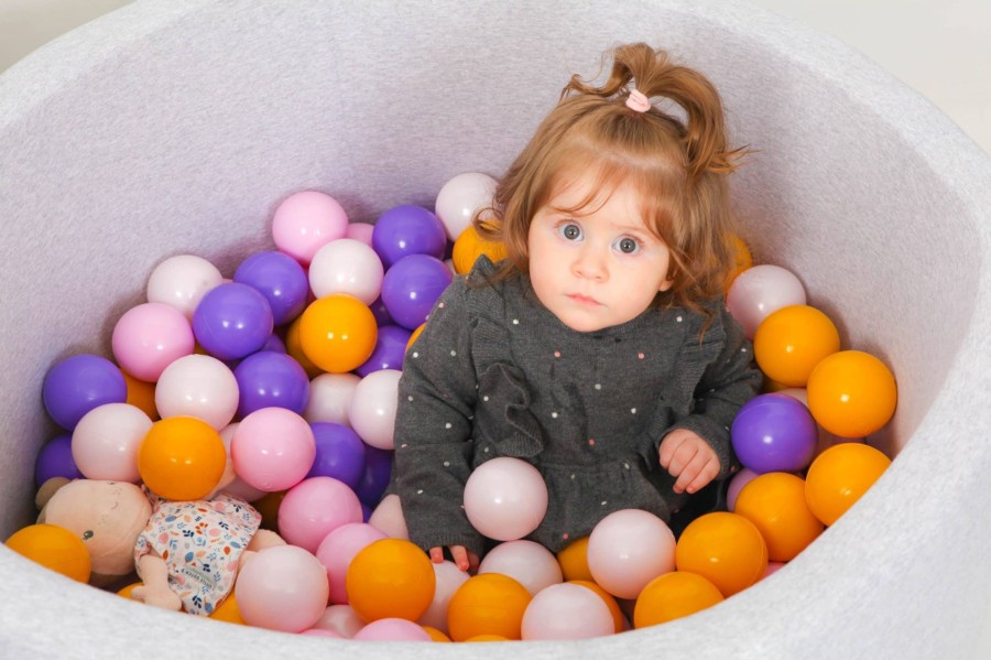 Toys & Play Misioo Ball Pits | Grey Ball Pit 90X40 | Violet/Pinks/Mustard