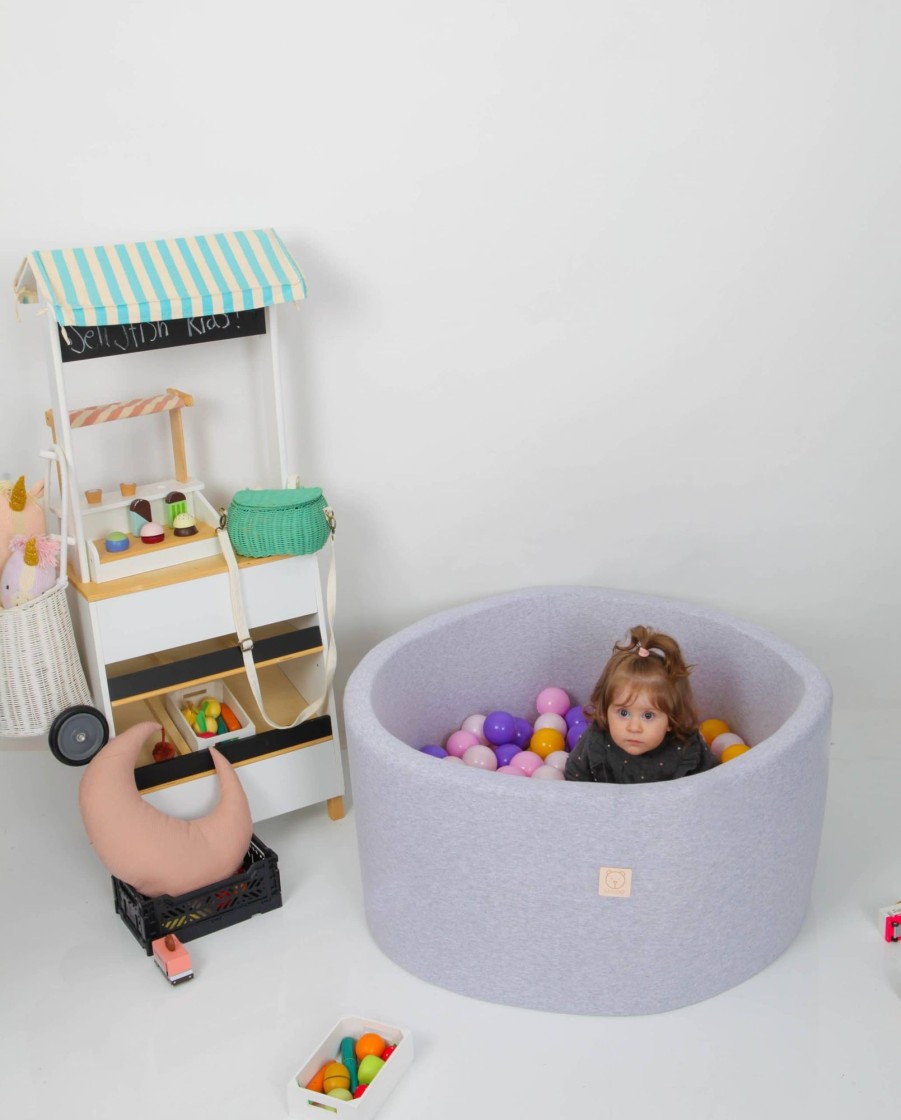 Toys & Play Misioo Ball Pits | Grey Ball Pit 90X40 | Violet/Pinks/Mustard