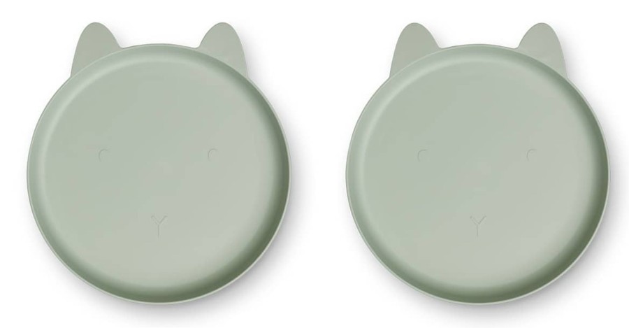 Mealtimes & Care Liewood Dinner Sets | Mae Plate - 2 Pack Rabbit Dusty Mint