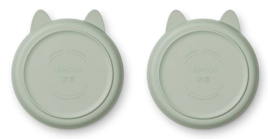 Mealtimes & Care Liewood Dinner Sets | Mae Plate - 2 Pack Rabbit Dusty Mint