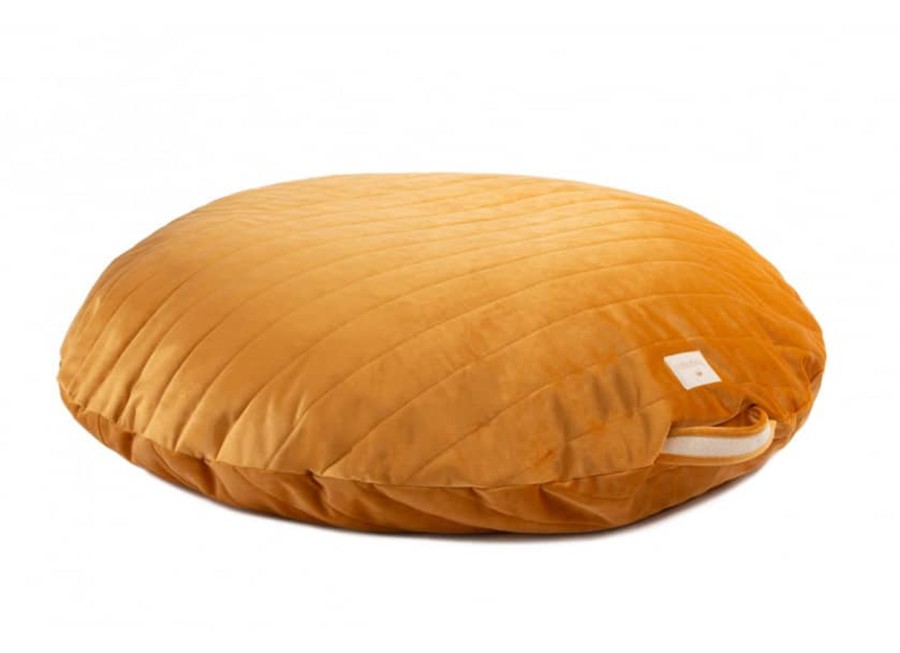 Nursery & Interior Nobodinoz Cushions | Sahara Floor Cushion / Bean Bag Velvet Farniente Yellow