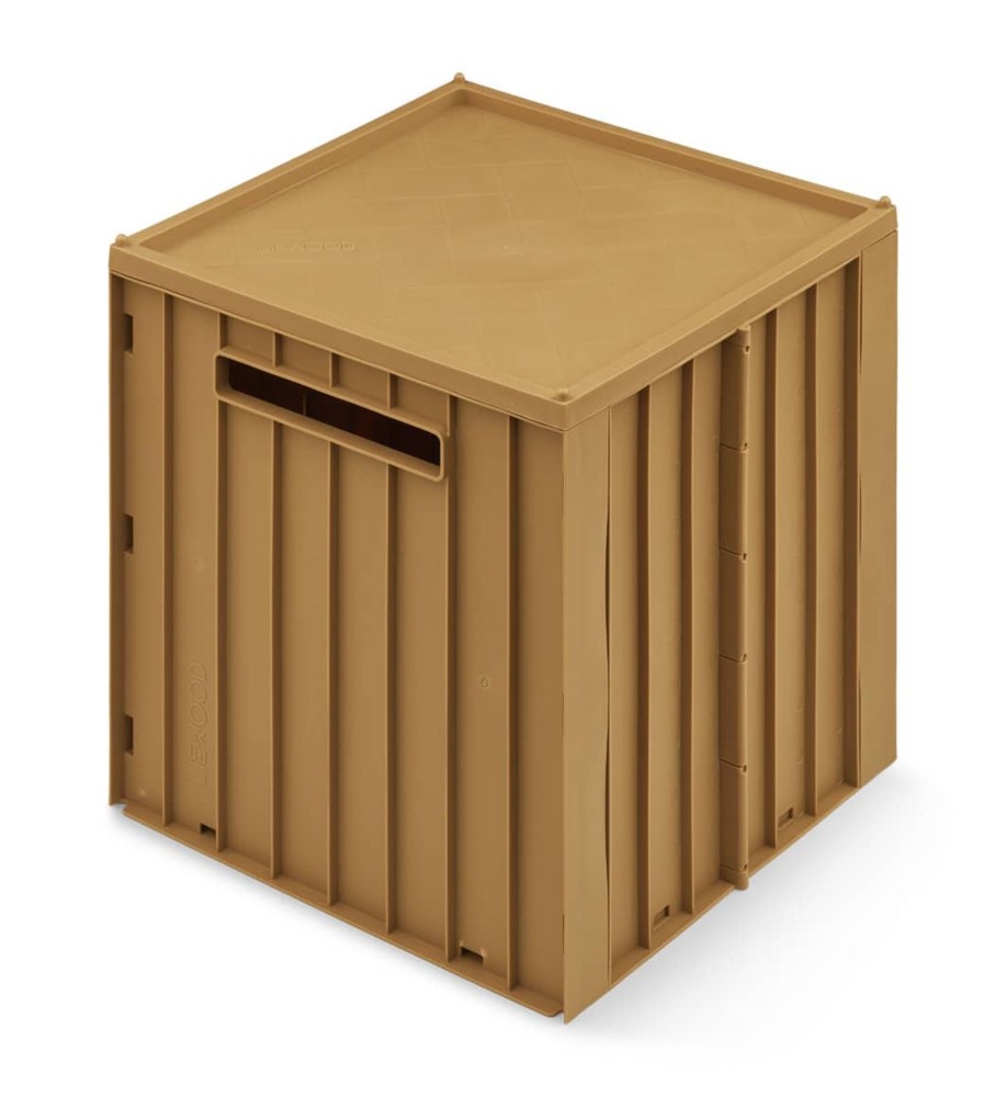 Nursery & Interior Liewood Crates | Elijah Storage Box With Lid - Golden Caramel