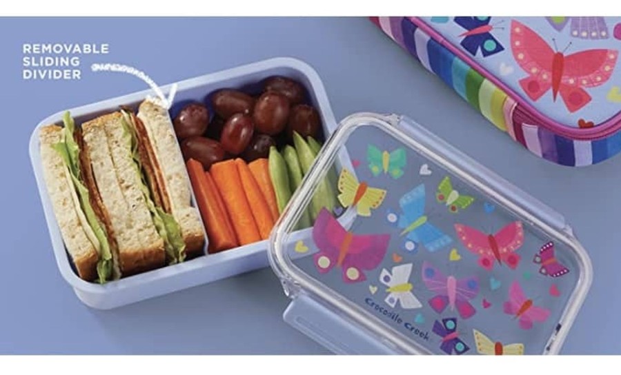 Outdoor Crocodile Creek Picnic Tupperware & Blankets | Bento Butterfly- Lunch Box