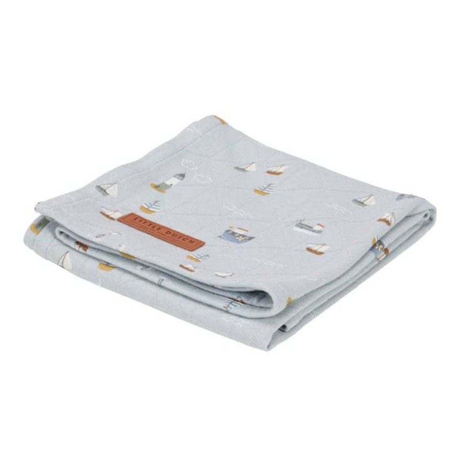 Nursery & Interior Little Dutch Muslins & Swaddles | Swaddles 120 X 120 Sailors Bay Blue