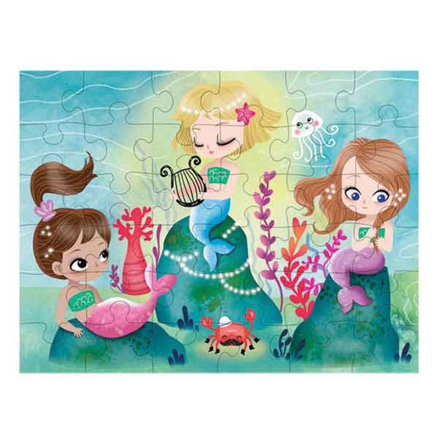 Toys & Play Mudpuppy Puzzles & Games | Mermaids Puzzle To Go In Fabric Travel Bag