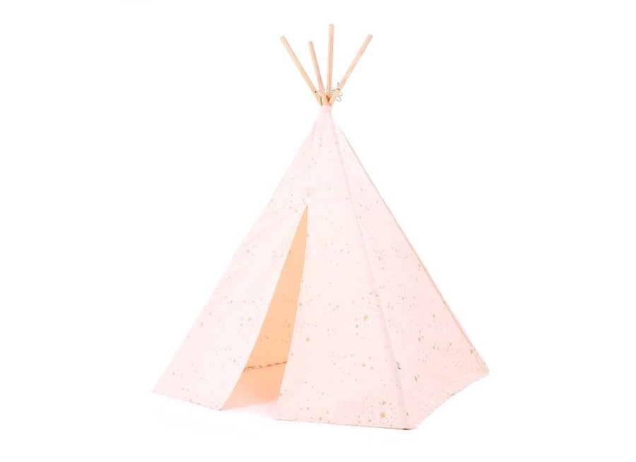 Outdoor Nobodinoz Accessories | Phoenix Teepee Gold Stella Dream Pink