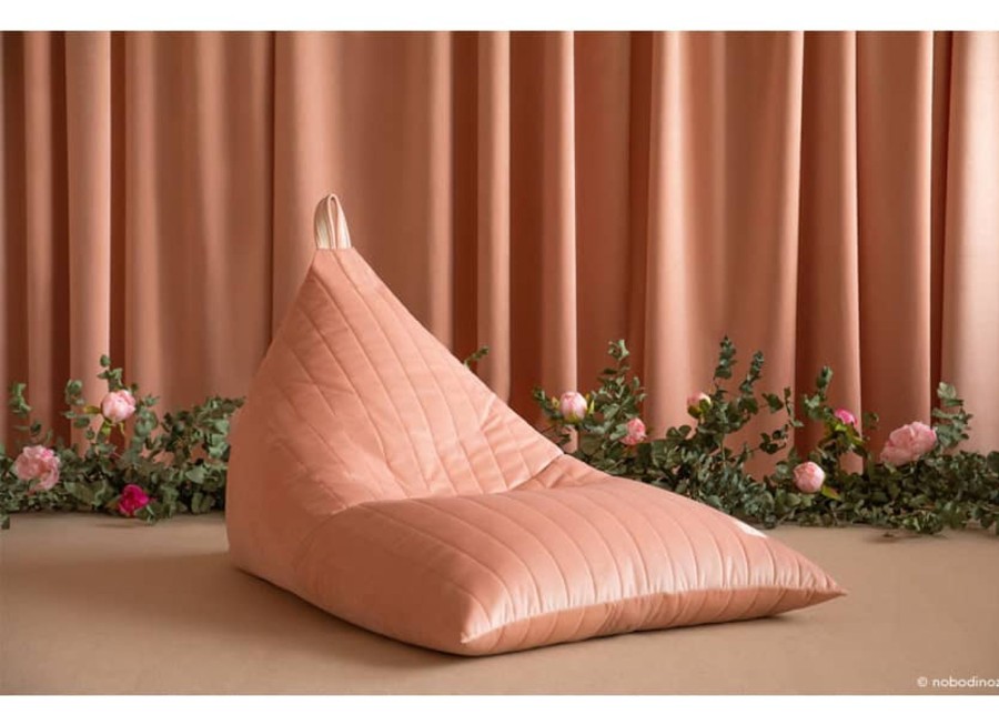 Nursery & Interior Nobodinoz Cushions | Essaouira Beanbag Velvet Bloom Pink