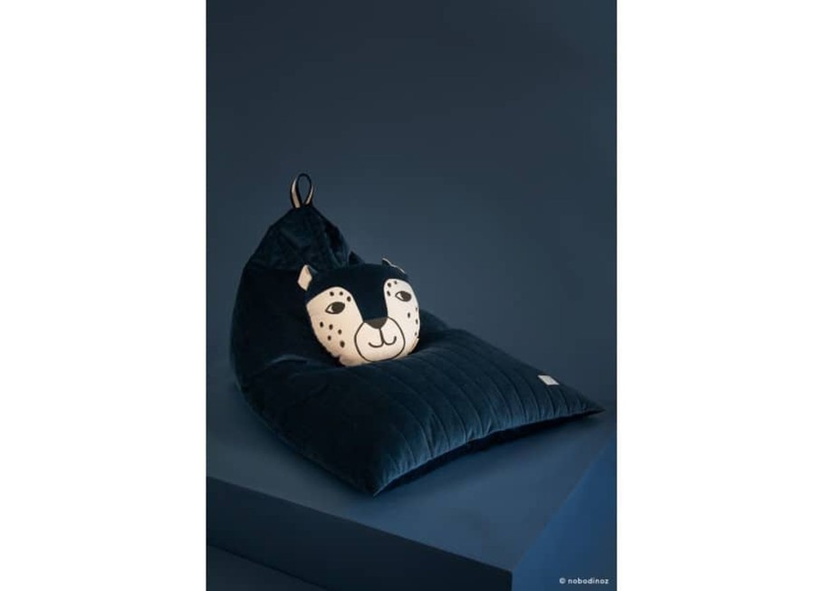 Nursery & Interior Nobodinoz Cushions | Essaouira Beanbag Velvet Night Blue