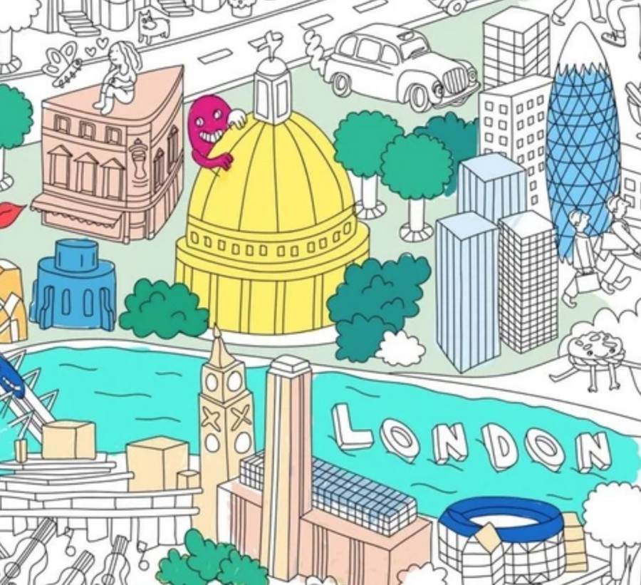 Toys & Play OMY Crafts | Giant Poster For Painting "London"