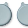 Mealtimes & Care Liewood Dinner Sets | Mae Plate - 2 Pack Rabbit Sea Blue