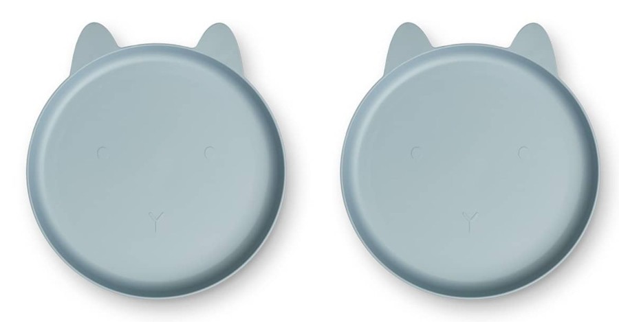 Mealtimes & Care Liewood Dinner Sets | Mae Plate - 2 Pack Rabbit Sea Blue