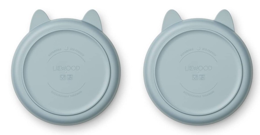 Mealtimes & Care Liewood Dinner Sets | Mae Plate - 2 Pack Rabbit Sea Blue