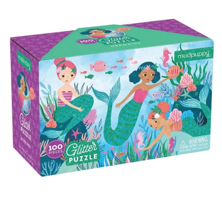 Toys & Play Mudpuppy Puzzles & Games | Mermaids Glitter Puzzle