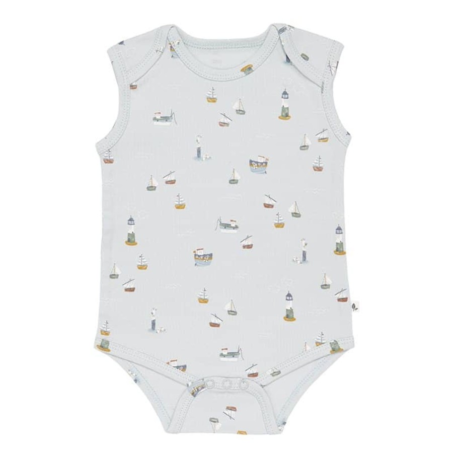 Clothing & Accessories Little Dutch Baby 0-2 Years | Bodysuit Sleeveless Sailors Bay Blue