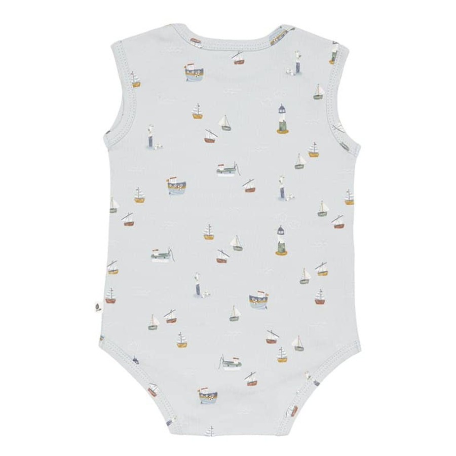 Clothing & Accessories Little Dutch Baby 0-2 Years | Bodysuit Sleeveless Sailors Bay Blue