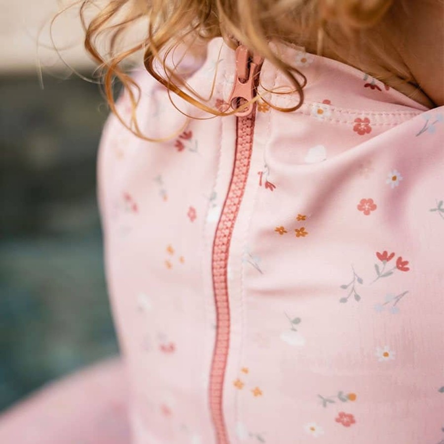 Clothing & Accessories Little Dutch Swimwear | Bathsuit Long Sleeves Ruffles Little Pink Flowers