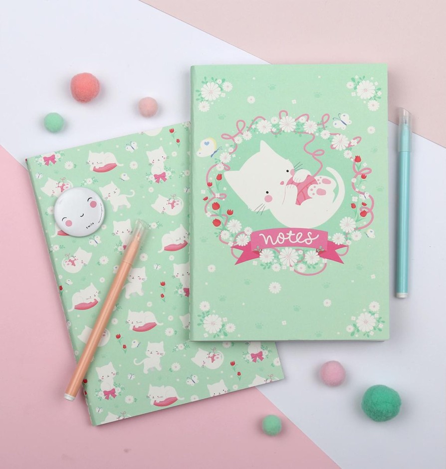 Clothing & Accessories A Little Lovely Company Pencil Cases & Stationery | A5 Notebook - Cat