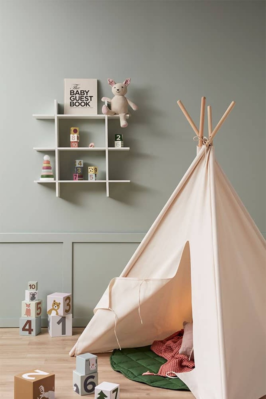 Nursery & Interior Kids Concept Shelves & Book Storage | Wall Shelf 3 Level Light Green Star