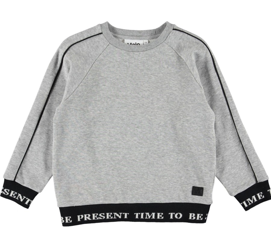 Clothing & Accessories Molo Boys 2-12 Years | Meek Grey Melange Sweatshirt