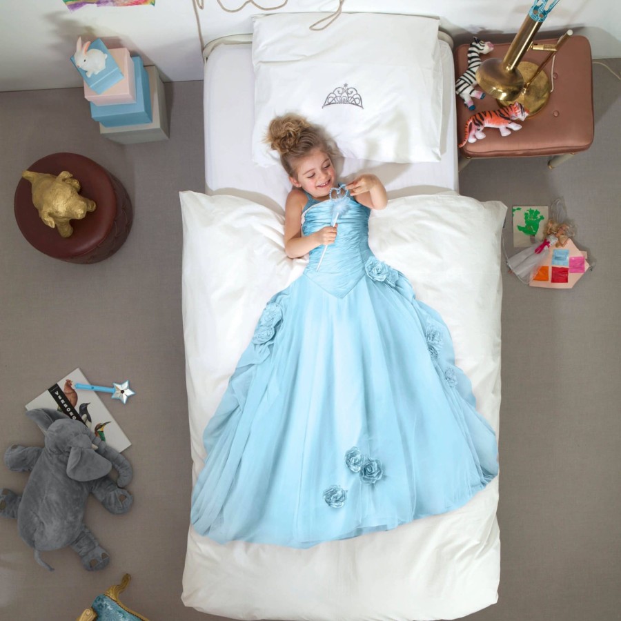 Nursery & Interior Snurk Duvet & Pillowcases | Princess (Blue) - Organic Bed Linen Set