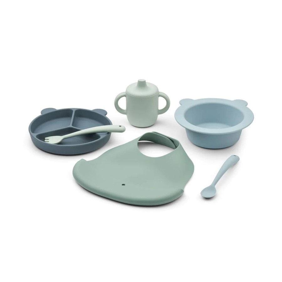 Mealtimes & Care Liewood Dinner Sets | Stina Gift Set - Dusty Mint