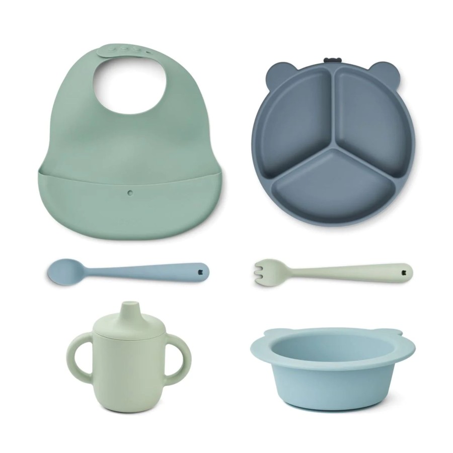 Mealtimes & Care Liewood Dinner Sets | Stina Gift Set - Dusty Mint