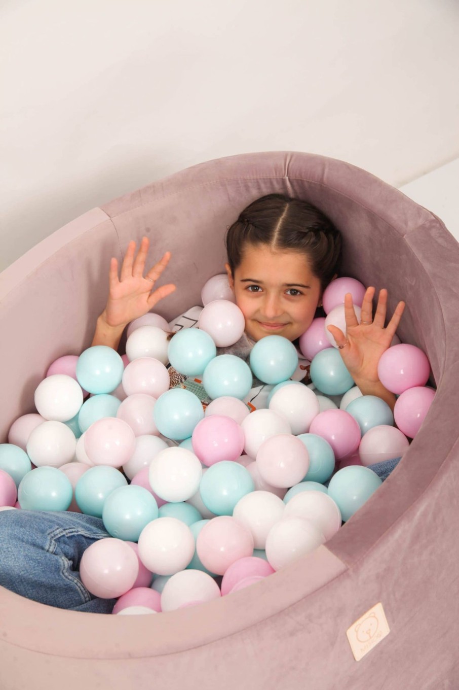 Toys & Play Misioo Ball Pits | Pink Velvet Ball Pit 90X40 | Rainbow Pinks