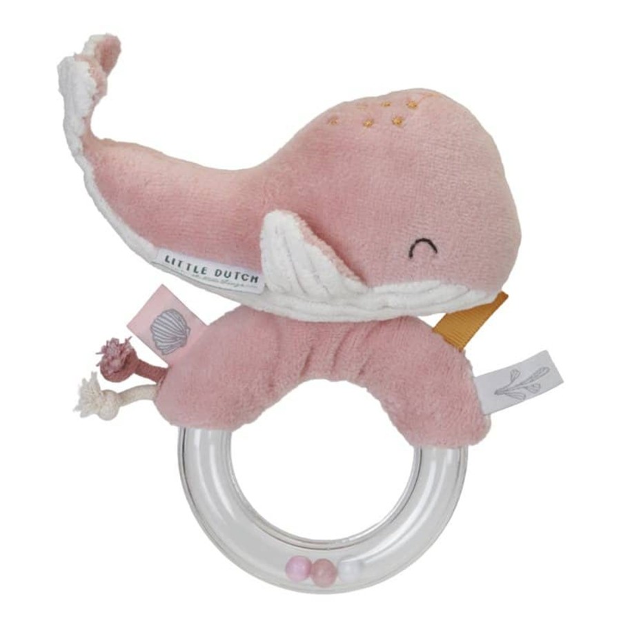 Toys & Play Little Dutch Rattles & Teethers | Ring Rattle Whale Ocean Pink