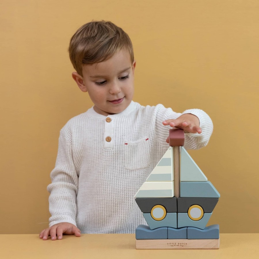 Toys & Play Little Dutch Baby Gyms & Toys | Stacker Sailboat Sailors Bay