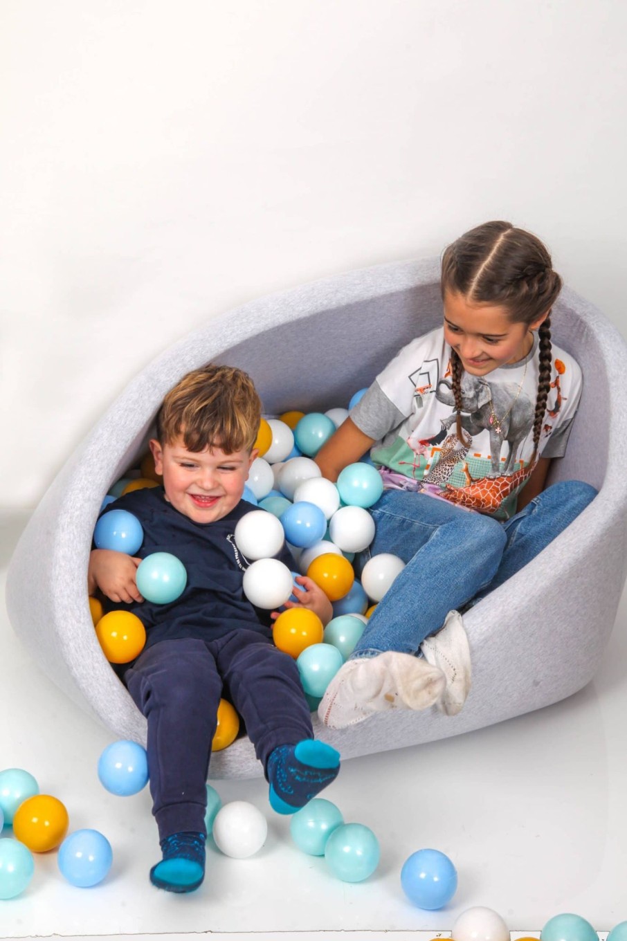 Toys & Play Misioo Ball Pits | Grey Ball Pit 90X40 | Rainbow Blues