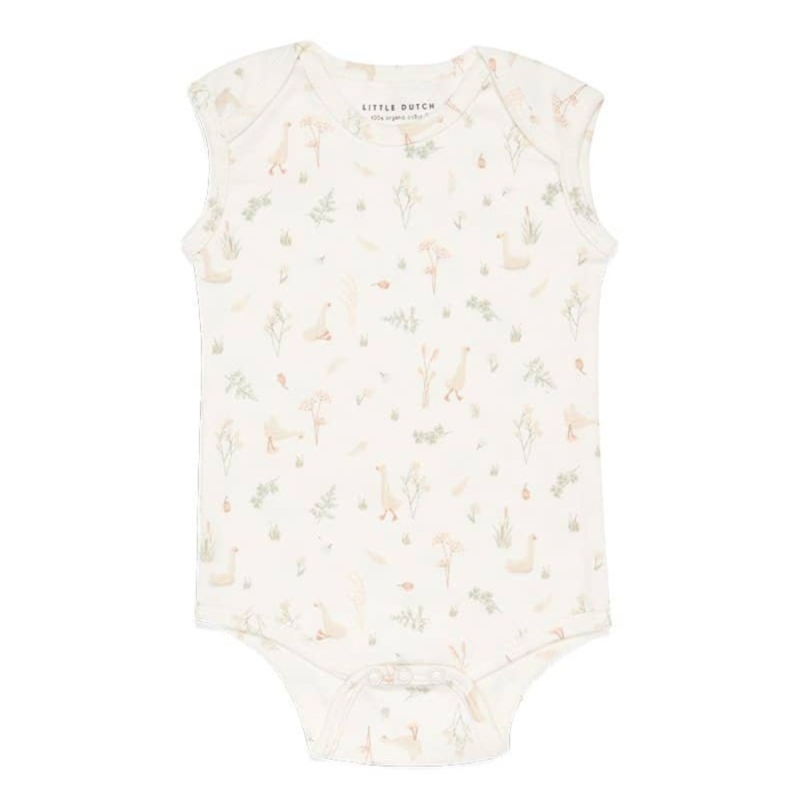 Clothing & Accessories Little Dutch Baby 0-2 Years | Bodysuit Sleeveless Little Goose White